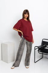 Stella Relaxed-Fit Tee - Burgundy - The Self Styler