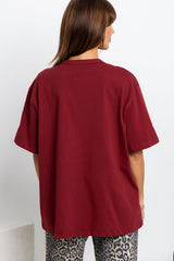 Stella Relaxed-Fit Tee - Burgundy - The Self Styler