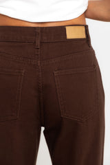 Dakota Straight-Leg Denim Jeans - Choc - The Self Styler Exclusive - The Self Styler