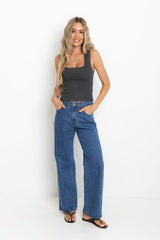 Vera Tank Top - Dark Grey Marle - The Self Styler