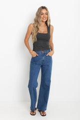 Vera Tank Top - Dark Grey Marle - The Self Styler