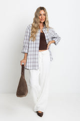 Vann Plaid Shirt - Blue and Chocolate - The Self Styler