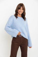 Elsie Knit Jumper - Sky Blue - The Self Styler
