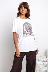 Trinity Relaxed-Fit Graphic Tee - Mermaid Print - The Self Styler