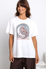 Trinity Relaxed-Fit Graphic Tee - Mermaid Print - The Self Styler
