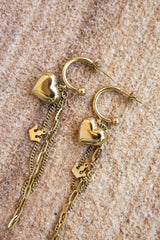 Hailey Heart & Charm Earrings - Gold - The Self Styler