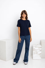 Lakey Relaxed-Fit Top - Navy - The Self Styler