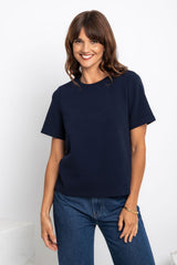 Lakey Relaxed-Fit Top - Navy - The Self Styler