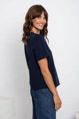 Lakey Relaxed-Fit Top - Navy - The Self Styler
