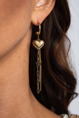 Hailey Heart & Charm Earrings - Gold - The Self Styler