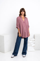 Austin Relaxed-Fit Shirt - Burgundy Plaid - The Self Styler