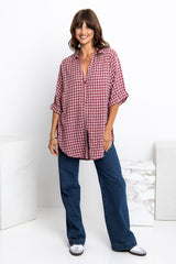 Austin Relaxed-Fit Shirt - Burgundy Plaid - The Self Styler