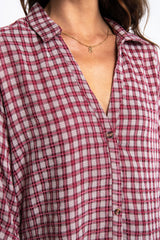 Austin Relaxed-Fit Shirt - Burgundy Plaid - The Self Styler