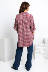 Austin Relaxed-Fit Shirt - Burgundy Plaid - The Self Styler