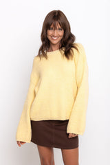Elsie Knit Jumper - Lemon - The Self Styler