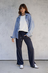 Ziggy Jogger Stripe Pant - Navy - The Self Styler