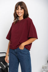 Koah Boxy-Fit Tee - Burgundy - The Self Styler