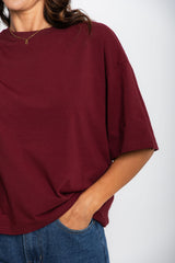 Koah Boxy-Fit Tee - Burgundy - The Self Styler