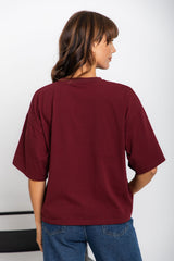 Koah Boxy-Fit Tee - Burgundy - The Self Styler