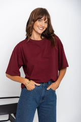 Koah Boxy-Fit Tee - Burgundy - The Self Styler