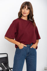Koah Boxy-Fit Tee - Burgundy - The Self Styler