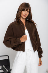 Henley Bomber Jacket - Dark Chocolate - The Self Styler