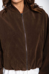 Henley Bomber Jacket - Dark Chocolate - The Self Styler