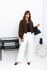 Henley Bomber Jacket - Dark Chocolate - The Self Styler