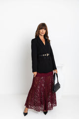 Zahra Lace Skirt - Wine - The Self Styler