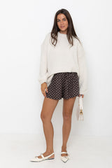 Lennon Polka Dot Shorts - Chocolate and White - The Self Styler