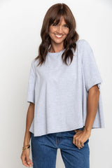 Jude Cotton Swing Tee - Grey Marle - The Self Styler