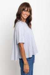 Jude Cotton Swing Tee - Grey Marle - The Self Styler