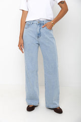 Dakota Straight-Leg Denim Jeans - Light Blue Wash - The Self Styler - The Self Styler