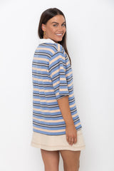 Louie Stripe Top - Blue - The Self Styler
