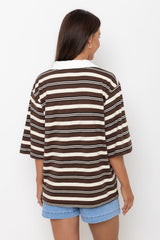 Louie Stripe Top - Chocolate - The Self Styler