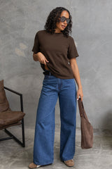 Lakey Relaxed-Fit Top - Chocolate