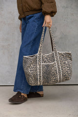 Lola Cotton Tote Bag - Leopard Print