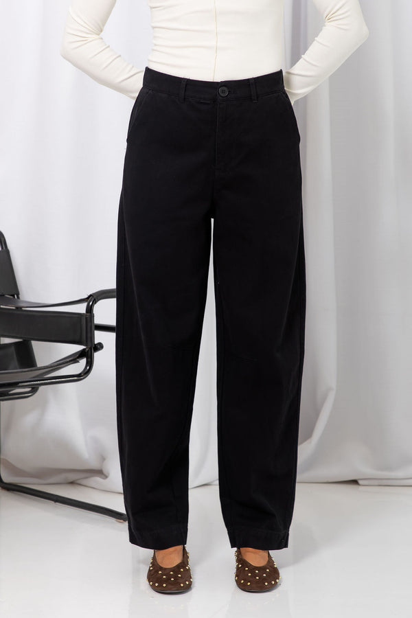 Micah Barrel Leg Pants - Black
