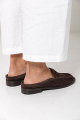 Parker Loafer Mule - Chocolate Brown Suede
