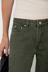 Phoenix Barrel Denim Jeans - Olive