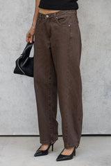 Phoenix Barrel Denim Jeans - Chocolate