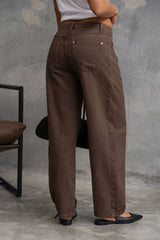 Phoenix Barrel Denim Jeans - Chocolate