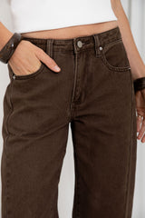 Phoenix Barrel Denim Jeans - Chocolate
