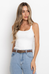 Harley Ribbed Tank Top - Ivory