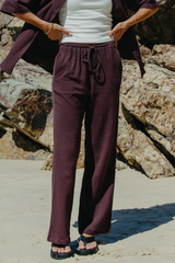 Zulu Cotton Pants - Choc Berry - The Self Styler