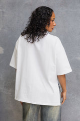 Quinn Relaxed-Fit Side Split Tee - White
