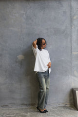 Quinn Relaxed-Fit Side Split Tee - White