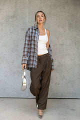 Reign Plaid Shirt - Blue & Chocolate