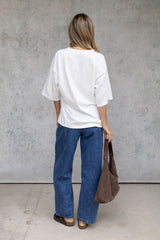 Rhodes Relaxed-Fit V Neck Tee - White