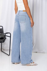 River Wide-Leg Denim Jeans - Light Blue Wash